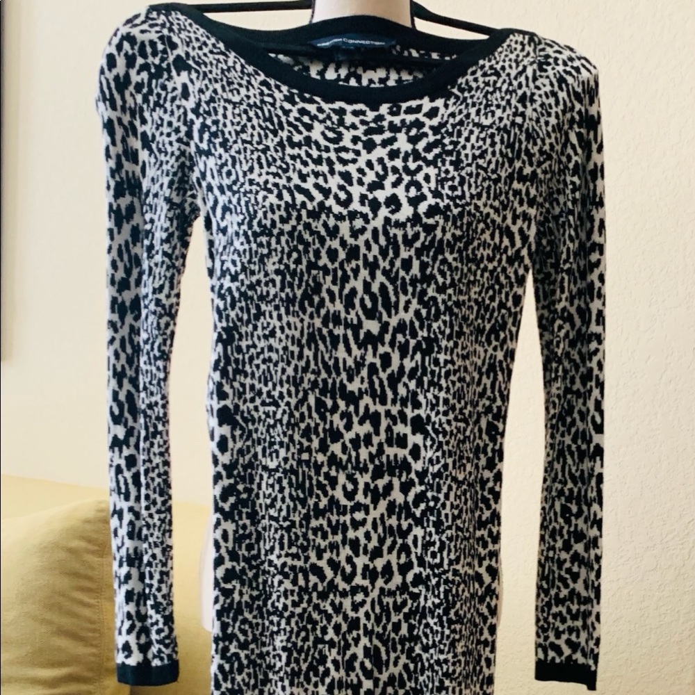 French Connection leopard sweater dress large